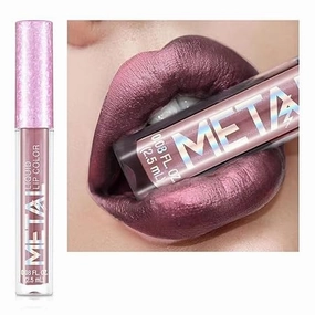 Cream Lip Gloss，12 Colors Metallic Liquid Lipstick Lip Gloss Non-Stick Cup Lip Glaze Makeup Pearl Beauty Makeup (04-STRIPPER PINK)