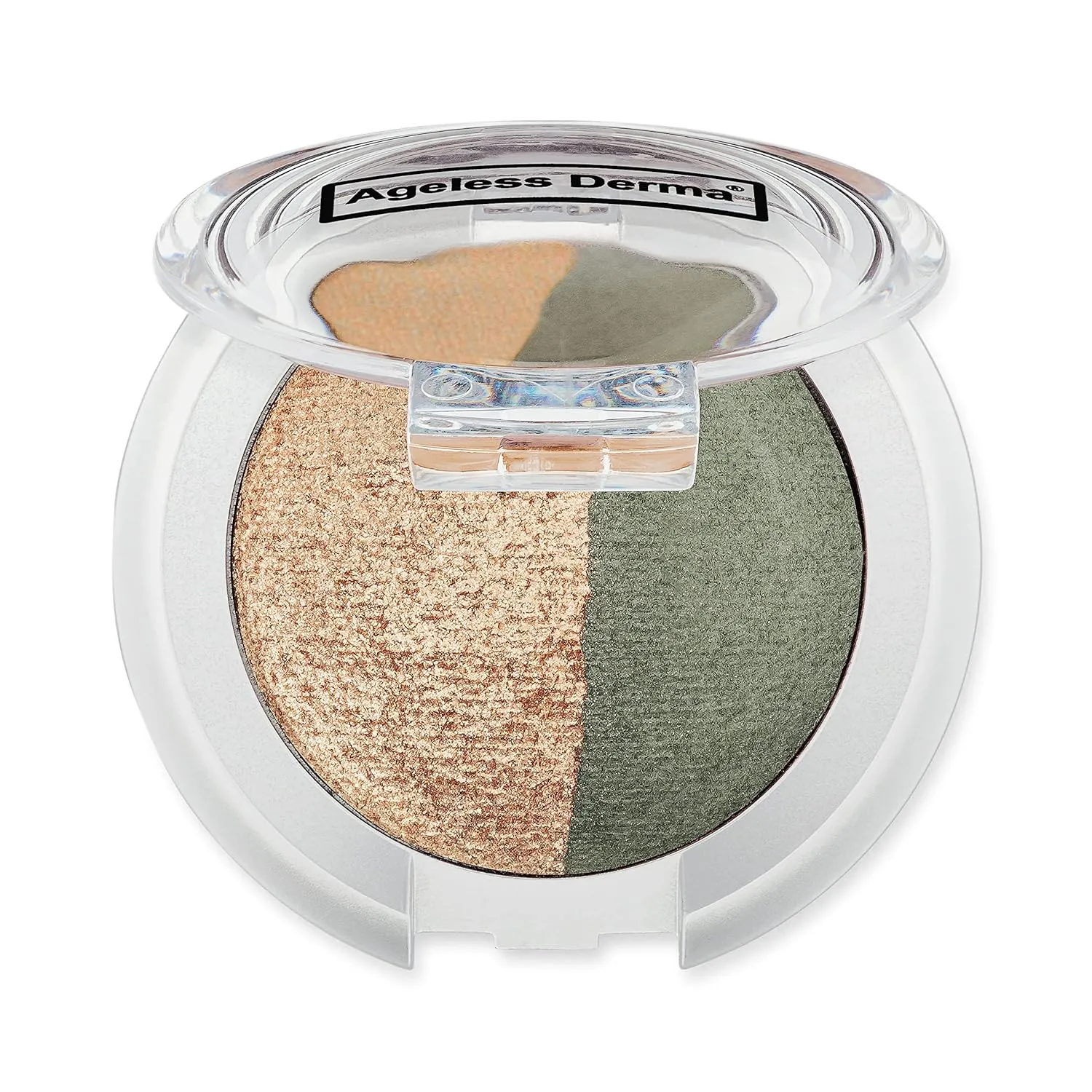 Creamy Mineral Baked Eyeshadow Duo-Vegan Eye shadow (Green-Apricot)