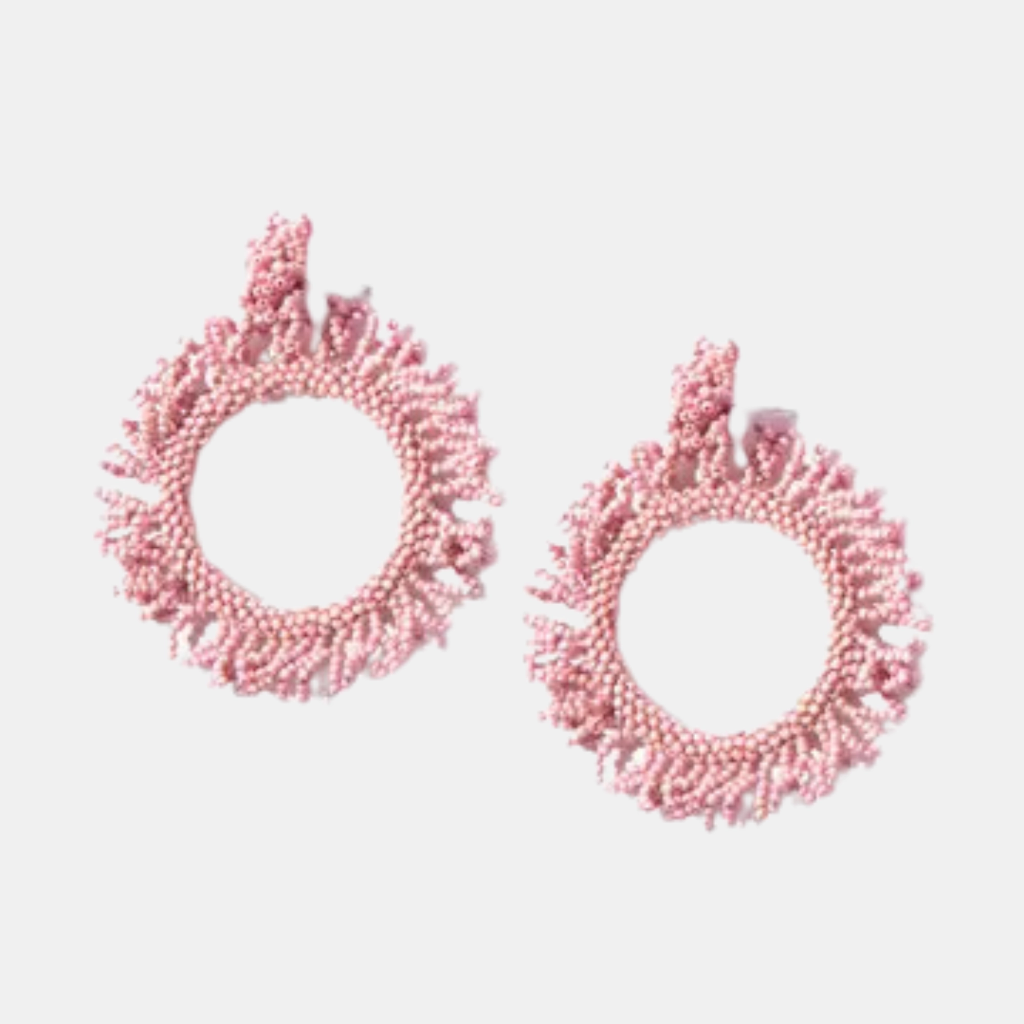 Custom Beaded Coral Burst Earrings - Blush