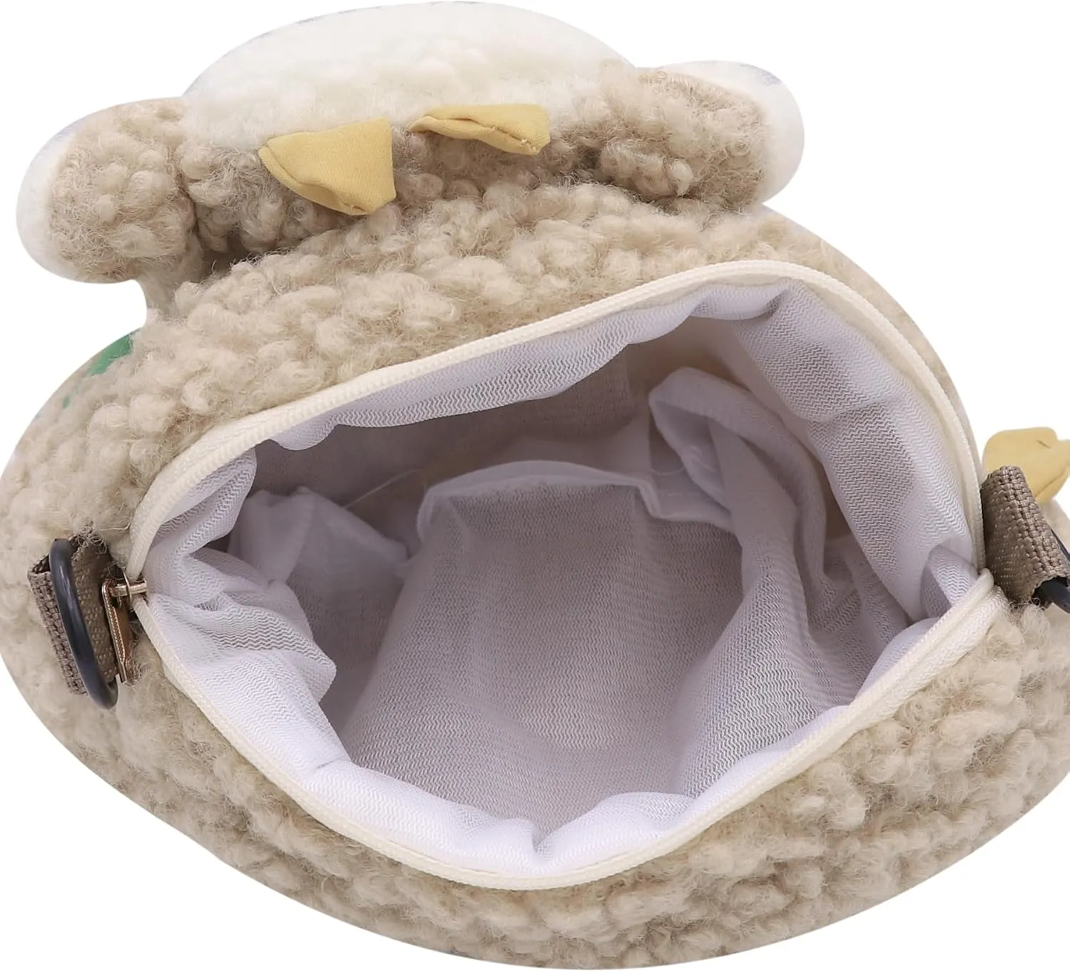 Cute Women Lady Plush Wallet Coin Purse Fuzzy Satchel Anime Shoulder Crossbody Bag Fluffy Tote Bag,Khaki Sheep