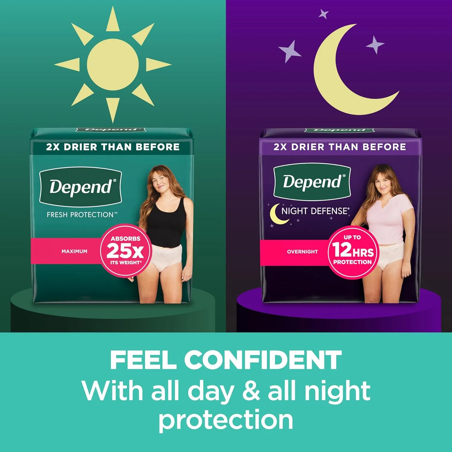 Depend Fresh Protection Adult Incontinence & Postpartum Bladder Leak Underwear for Women, Disposable, Maximum, Extra-Large, Blush, 68 Count (2 Packs of 34), Packaging May Vary