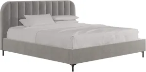 DHP Camilla Upholstered Platform Bed with Luxe Vertical Channel Tufted Headboard, No Box Spring Needed, King, Light Gray Velvet