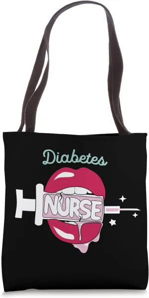 Diabetes Nurse Cute RN Endocrinology Nursing Hot Lips Nurse Tote Bag