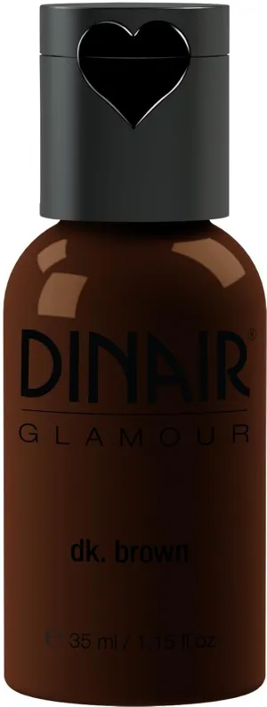 Dinair Airbrush Makeup Foundation | Dark Brown | GLAMOUR: Natural, Light coverage, Matte 1.15oz