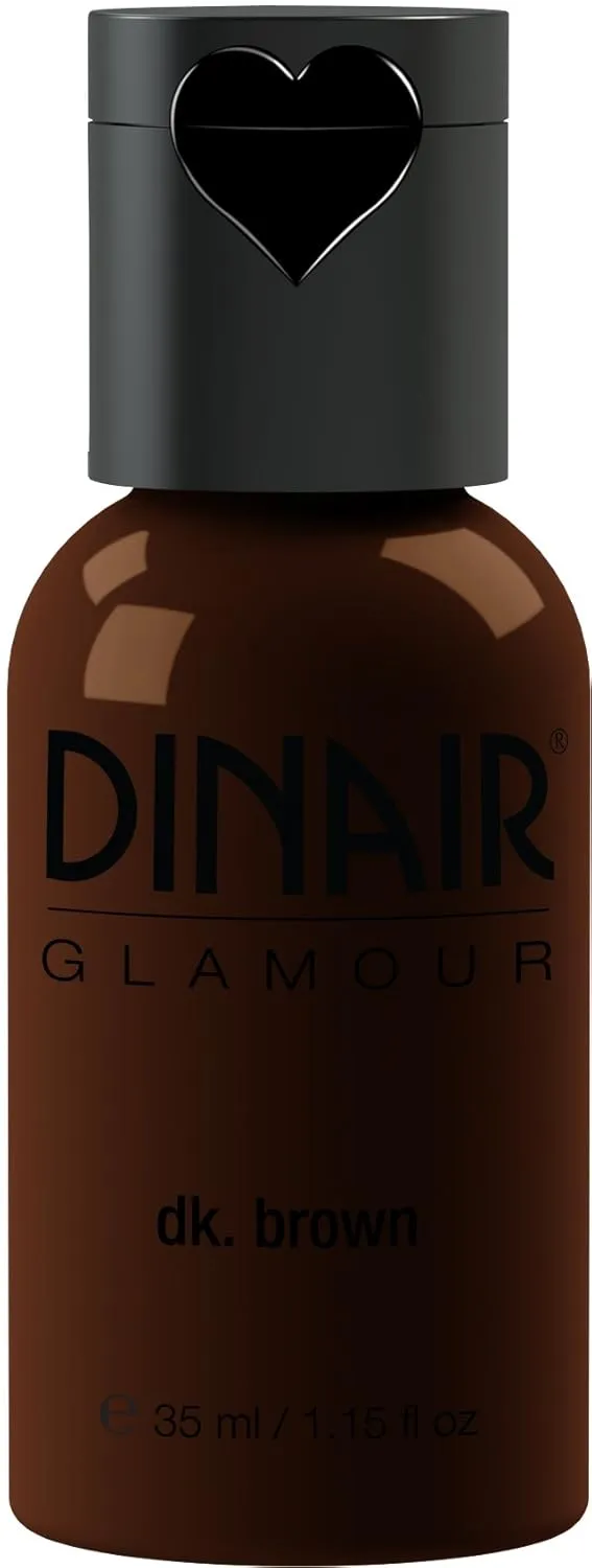 Dinair Airbrush Makeup Foundation | Dark Brown | GLAMOUR: Natural, Light coverage, Matte 1.15oz