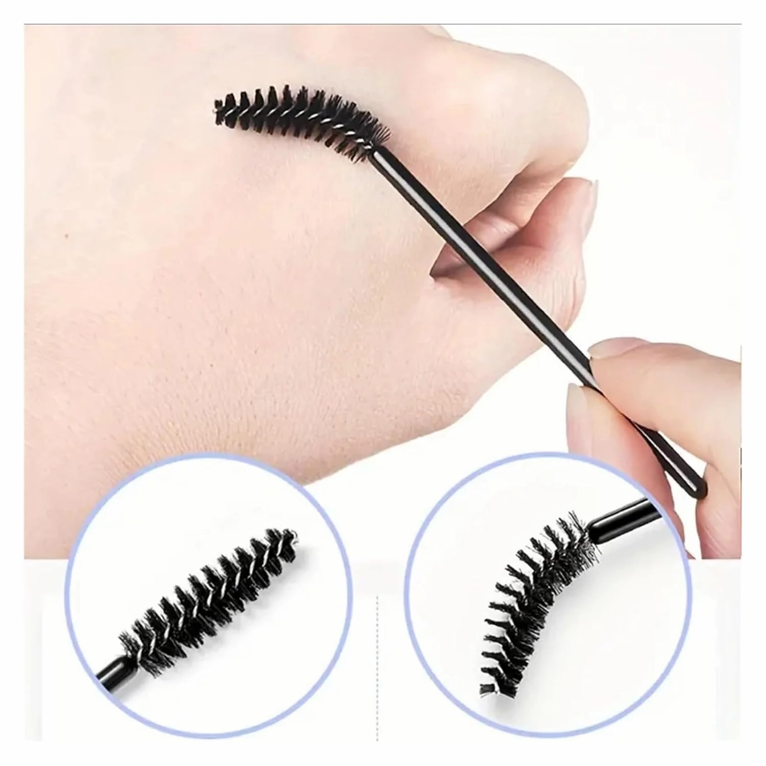 Disposable Lip Brushes Eyelash Mascara Wands 2 In 1 Bundle Sale Lipstick Cotton Swab Lipgloss Brush Makeup Tools Applicators(100pcs hot pink)