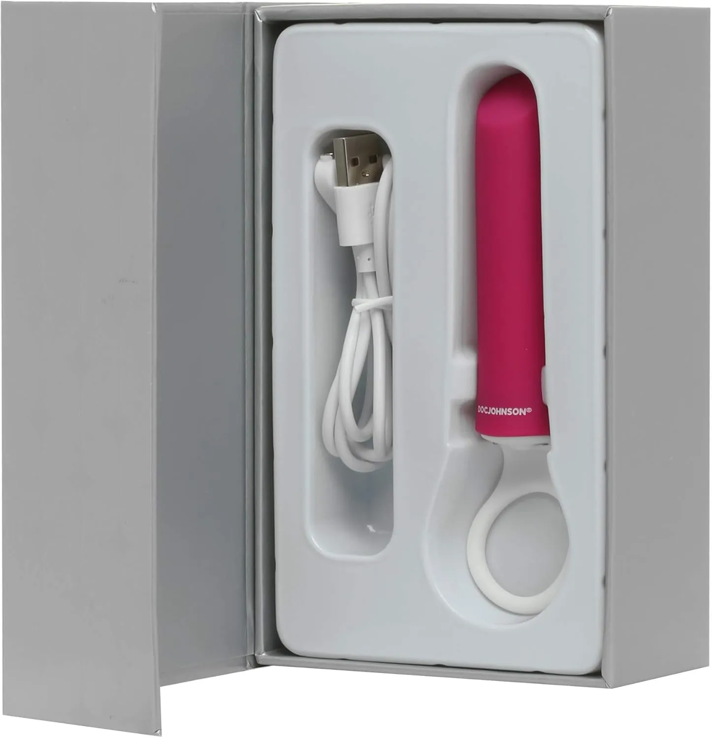 Doc Johnson iVibe Select - iPlease - Powerful 20 Function Vibrator with Silicone Grip Ring - Quiet Motor, Small Size, Waterproof, USB Rechargeable - Pink/White (6026-05-AM)
