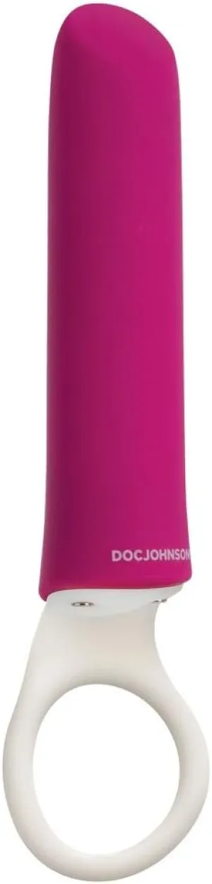 Doc Johnson iVibe Select - iPlease - Powerful 20 Function Vibrator with Silicone Grip Ring - Quiet Motor, Small Size, Waterproof, USB Rechargeable - Pink/White (6026-05-AM)