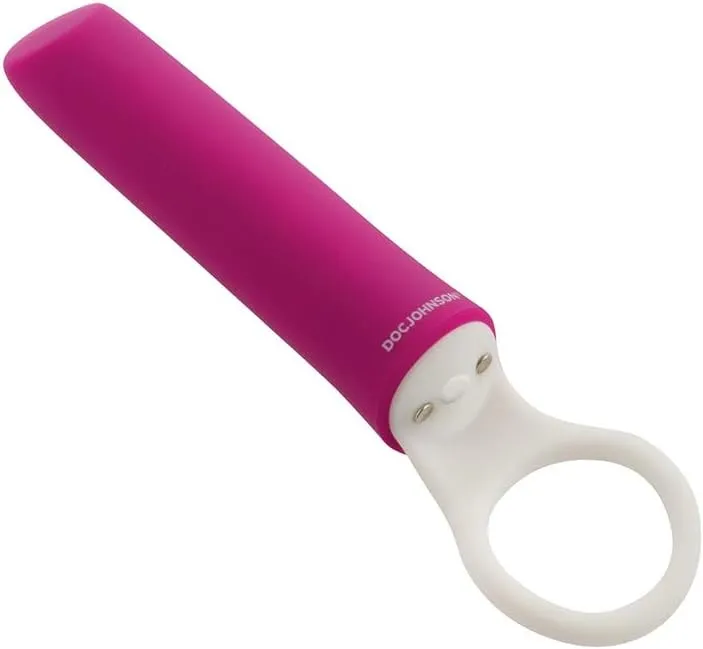Doc Johnson iVibe Select - iPlease - Powerful 20 Function Vibrator with Silicone Grip Ring - Quiet Motor, Small Size, Waterproof, USB Rechargeable - Pink/White (6026-05-AM)
