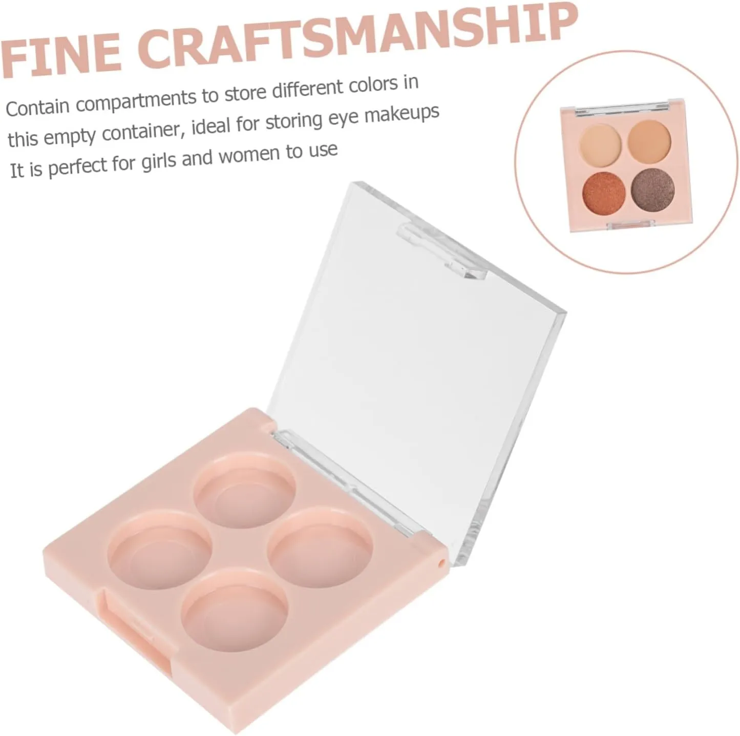 DOITOOL 6pcs Empty Eyeshadow Storage Trays Portable Makeup Organizer for Lipstick Blush Highlighter Compact Design for Travel Daily Use for Sample Display Makeup Application