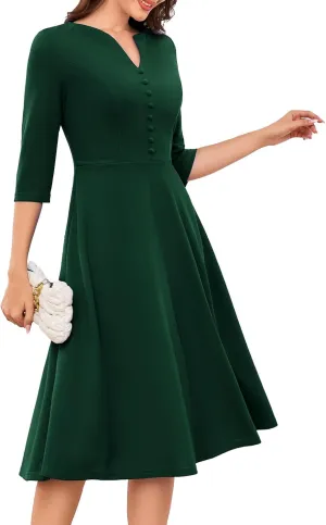 DRESSTELLS Women's Cocktail Dresses for Wedding Guest, Aline Formal Vintage Tea Party Evening Dress