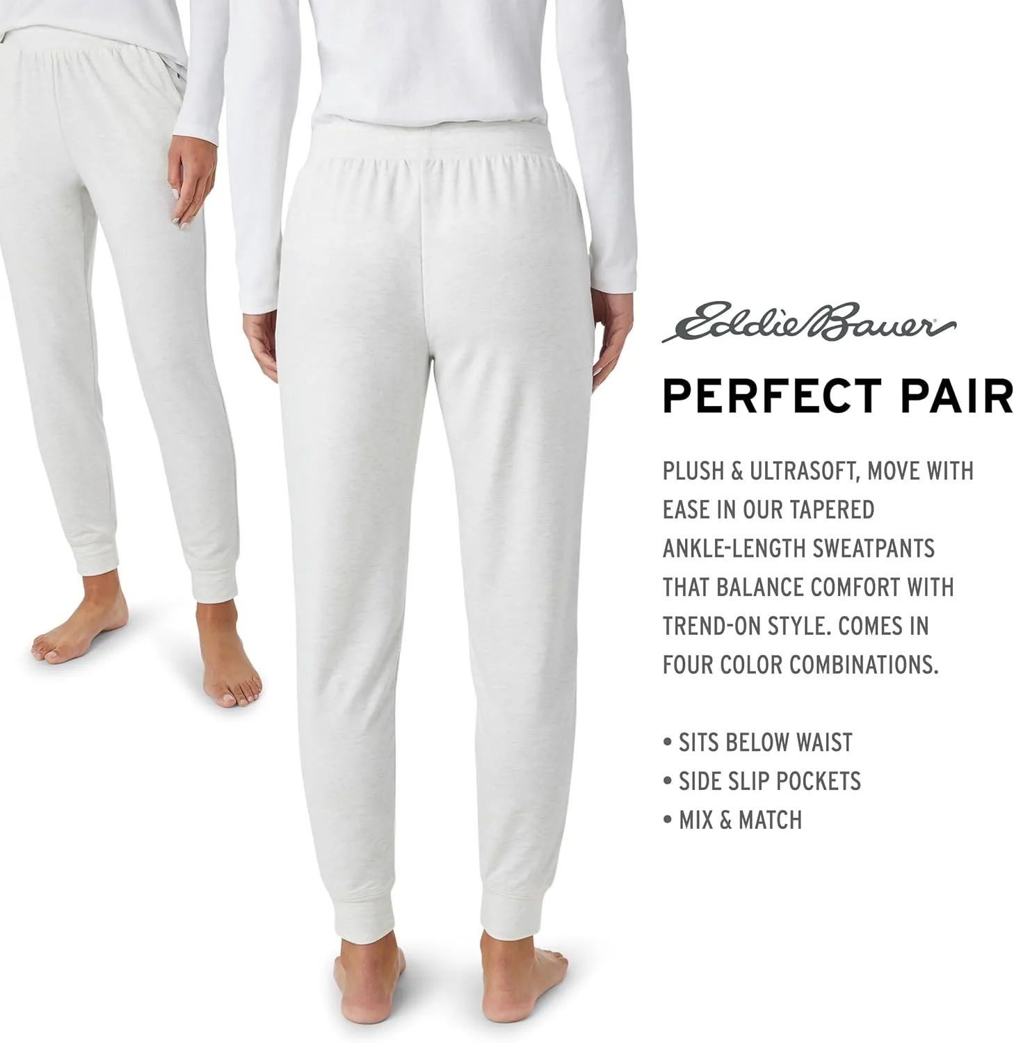 Eddie Bauer Women's Pajama Bottoms - 2 Pack Ultra-Soft Sleep and Lounge Jogger Pants for Women (S-2XL)