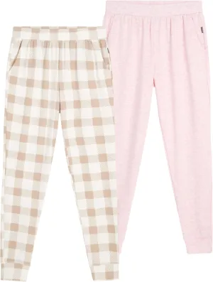 Eddie Bauer Women's Pajama Bottoms - 2 Pack Ultra-Soft Sleep and Lounge Jogger Pants for Women (S-2XL)