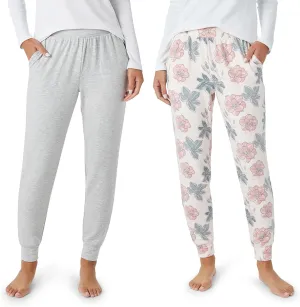 Eddie Bauer Women's Pajama Bottoms - 2 Pack Ultra-Soft Sleep and Lounge Jogger Pants for Women (S-2XL)