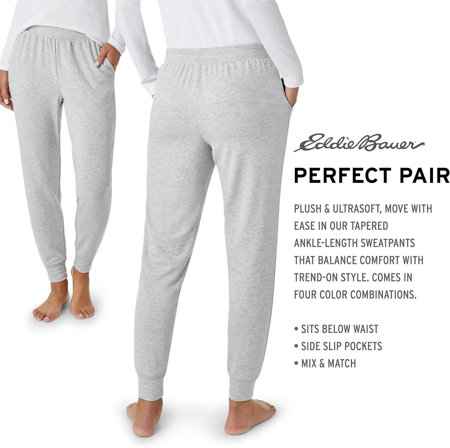 Eddie Bauer Women's Pajama Bottoms - 2 Pack Ultra-Soft Sleep and Lounge Jogger Pants for Women (S-2XL)