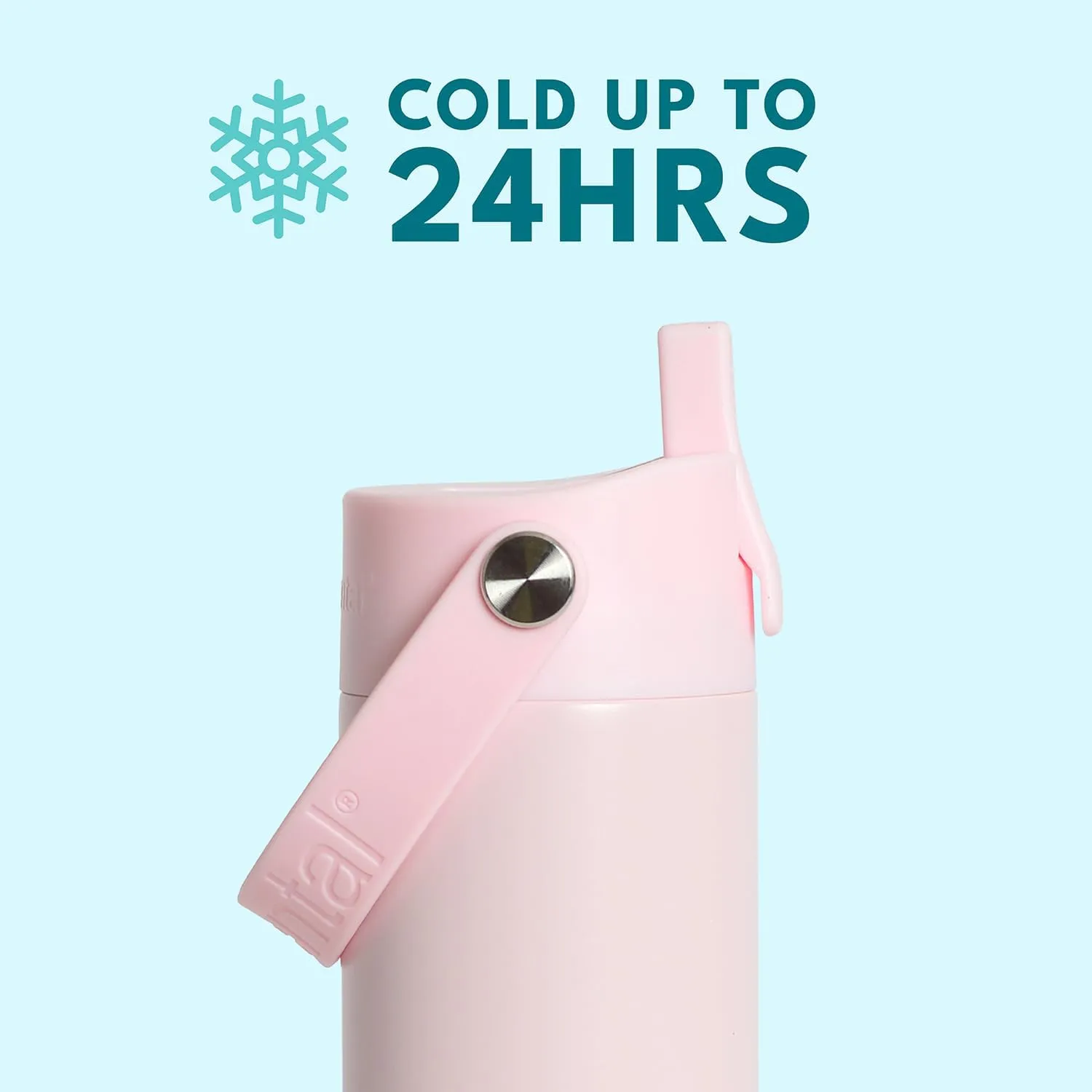 Elemental Stainless Steel Water Bottle with Straw - Leak Proof Double Wall Insulated Water Bottles for Travel, Sports and Gym - BPA Free Sport Thermos with Flip-up Straws - 24oz, Blush Pink