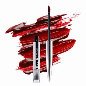 Ellis Faas Milky Lips Liquid Lipstick Fluid High Pigment Lip Color Stick Soft & Glossy Finish with Candelilla Wax Prune Seed Extract Light Texture Defines Full Cover or Stained Effect (201 Blood Red)