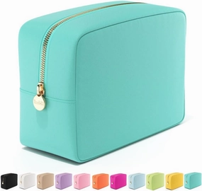 Embla Makeup Bag Travel Cosmetics Pouch and Toiletry Bag, Nylon Zipper Pouch Purse, Cute Make Up Organizer Storage Tote for Women Girls, Waterproof Travel Skincare Case, Large Makeup Bags, Cotton Candy