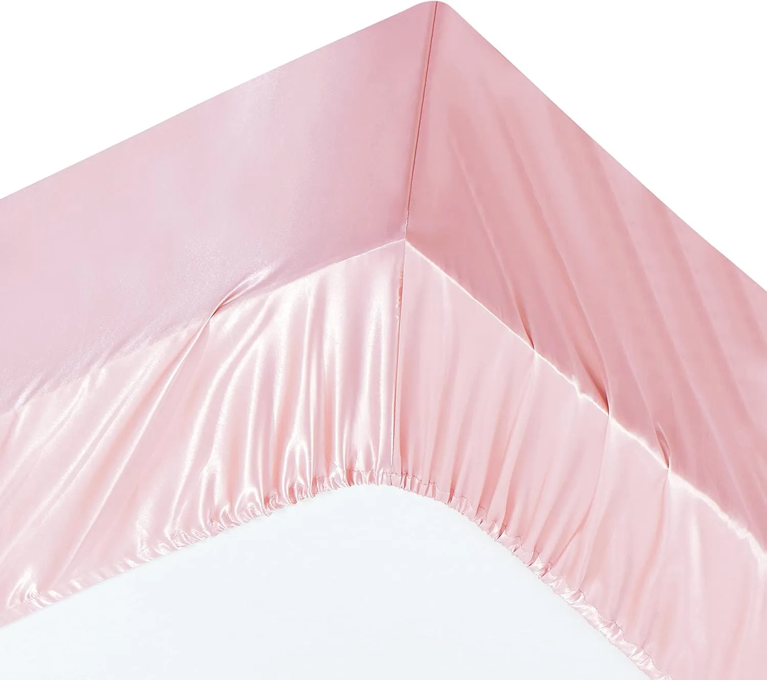 Ersmak 7 Pieces Satin Sheets Set King Size, Luxury Silky Blush Pink Satin Bed Sheets Set with 1 Deep Pocket Fitted Sheet, 1 Soft Flat Sheet, 4 King Pillowcases and 1 Body Pillowcase