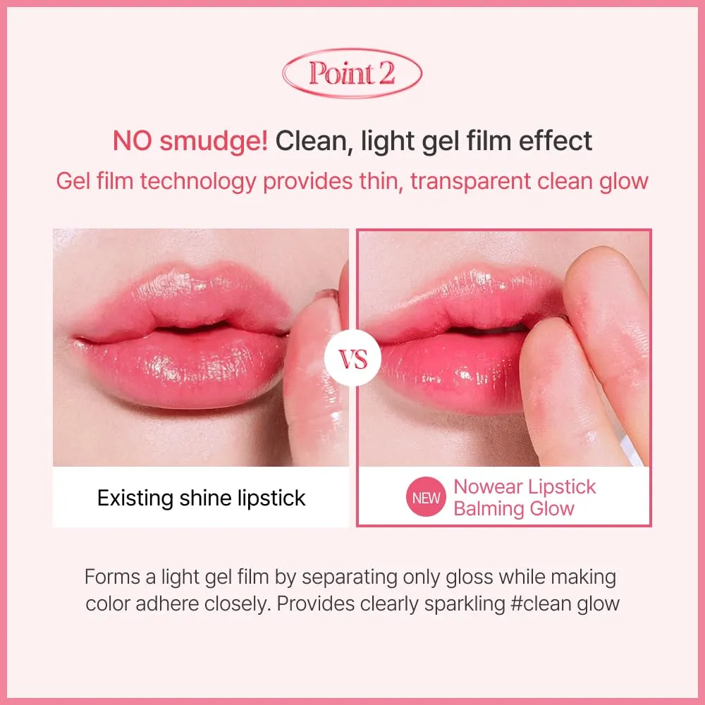 Espoir Lipstick Nowear Balming Glow #1 Vividy 0.1oz | Lightweight Moisturizing Lip | Long-Lasting Vibrant Color | Non-Sticky Softness for Chapped Lip Balm | Vegan Cruelty-Free | Korean Lip Makeup