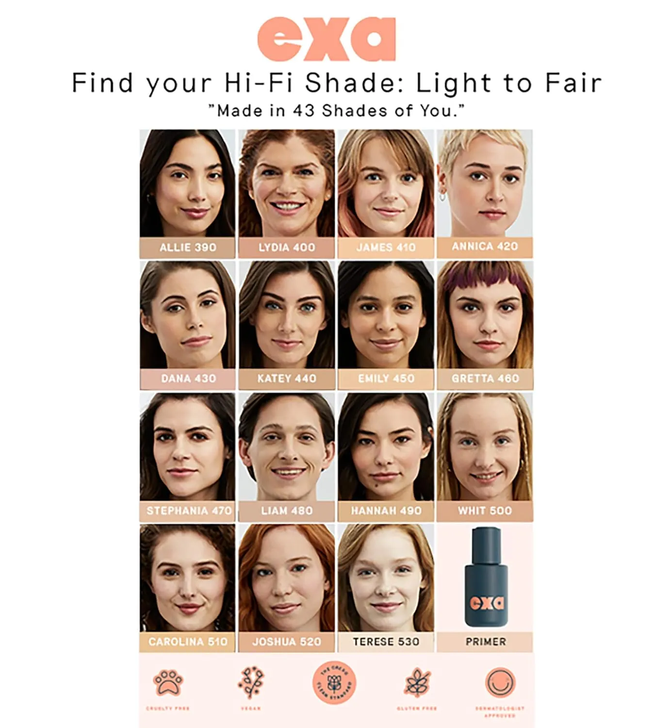 Exa Beauty - Natural High Fidelity Foundation | Clean, Vegan, Cruelty-Free Makeup (Fazon 110)