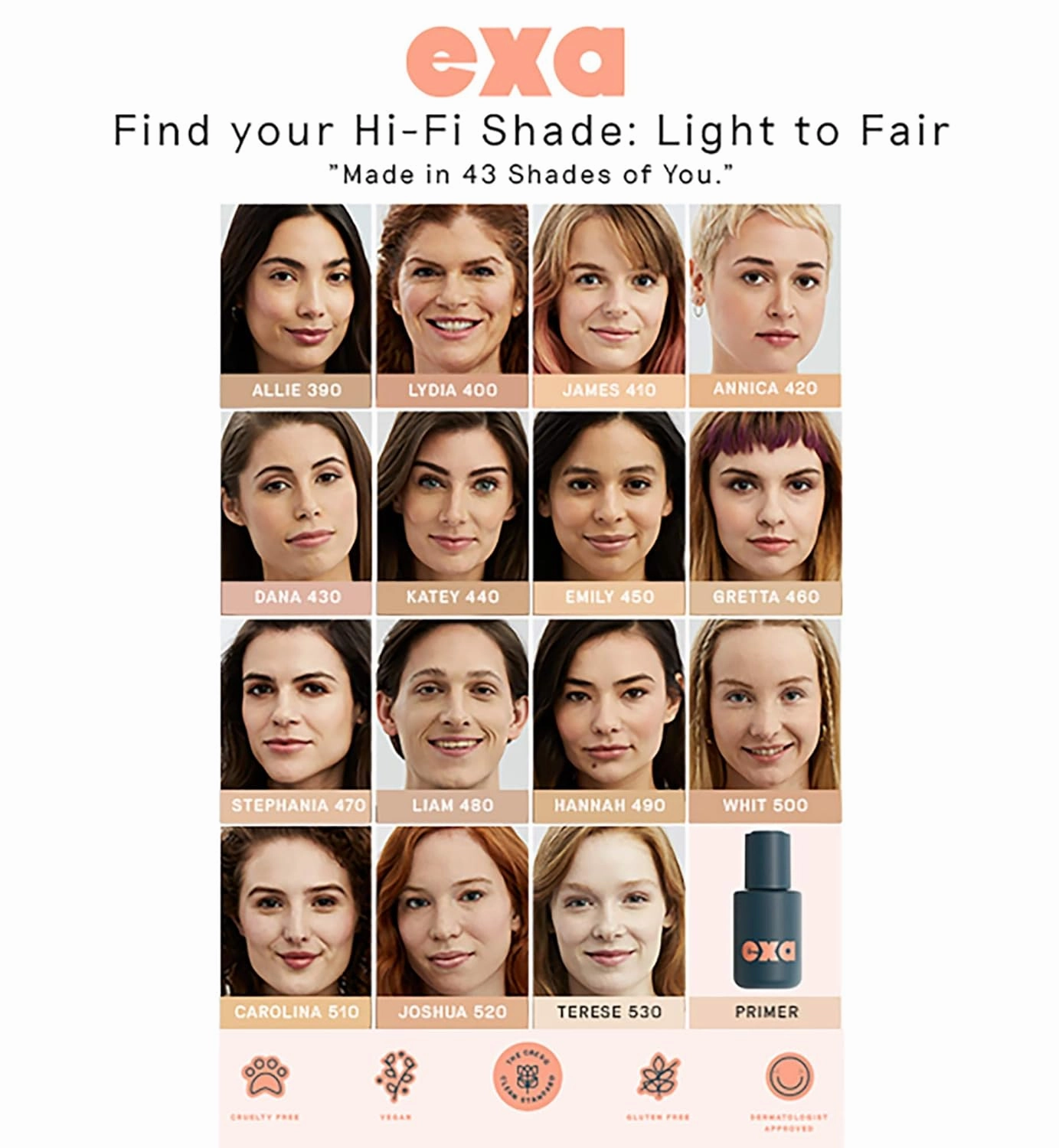 Exa Beauty - Natural High Fidelity Foundation | Clean, Vegan, Cruelty-Free Makeup (Gretta 460)
