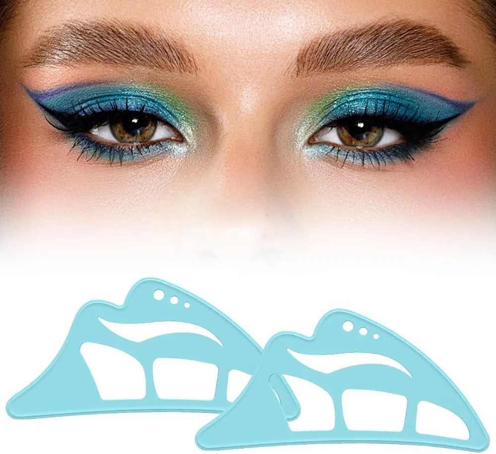 Eyeshadow Stencils Tool for Women, 2025 Reusable Eyeshadow Stencils Eye Makeup Aid, Eyeliner Brush Template for Women Brush Professional and Quick Eye Makeup Tool (Blue)