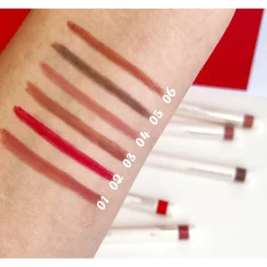 FARMASi Automatic lip pencil (02 Deep Red) - Precision Application Blendable Long-Lasting Versatile Colors No Waste Easy Use Lip Contour Makeup Essential Perfect Lip Lines