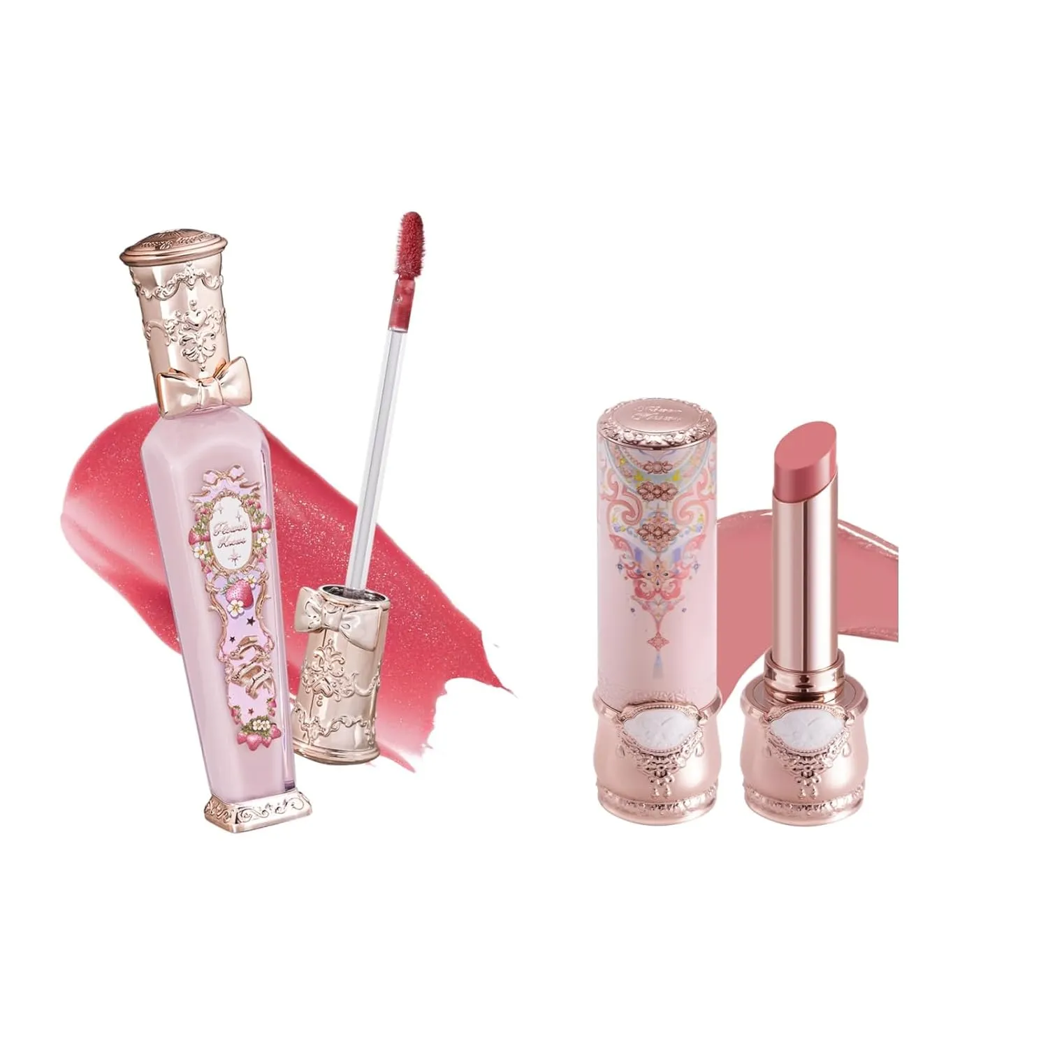 Flower Knows Butterfly Cloud Collar Glossy Lipstick C06 Cardamom   Violet Strawberry Rococo Glitter Lip Gloss G02 Rasberry Booze