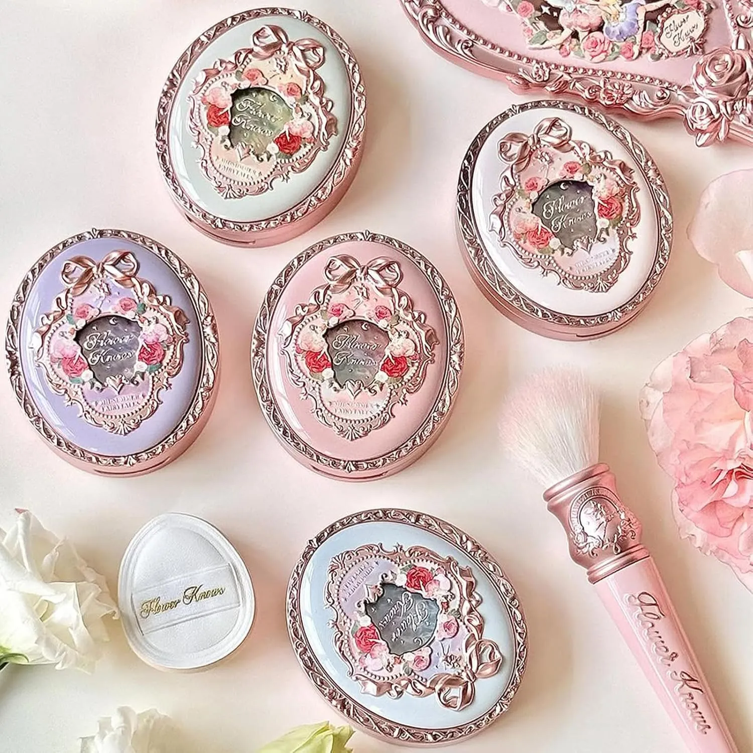 Flower Knows Midsummer Fairytales Velvet Blush,Fushia Matte Finish,Buildable & Blendable Powder Blush for cheeks,Highly Pigmented,Natural Flush for All Skin Tones(02 Dreaming Butterfly,5g)