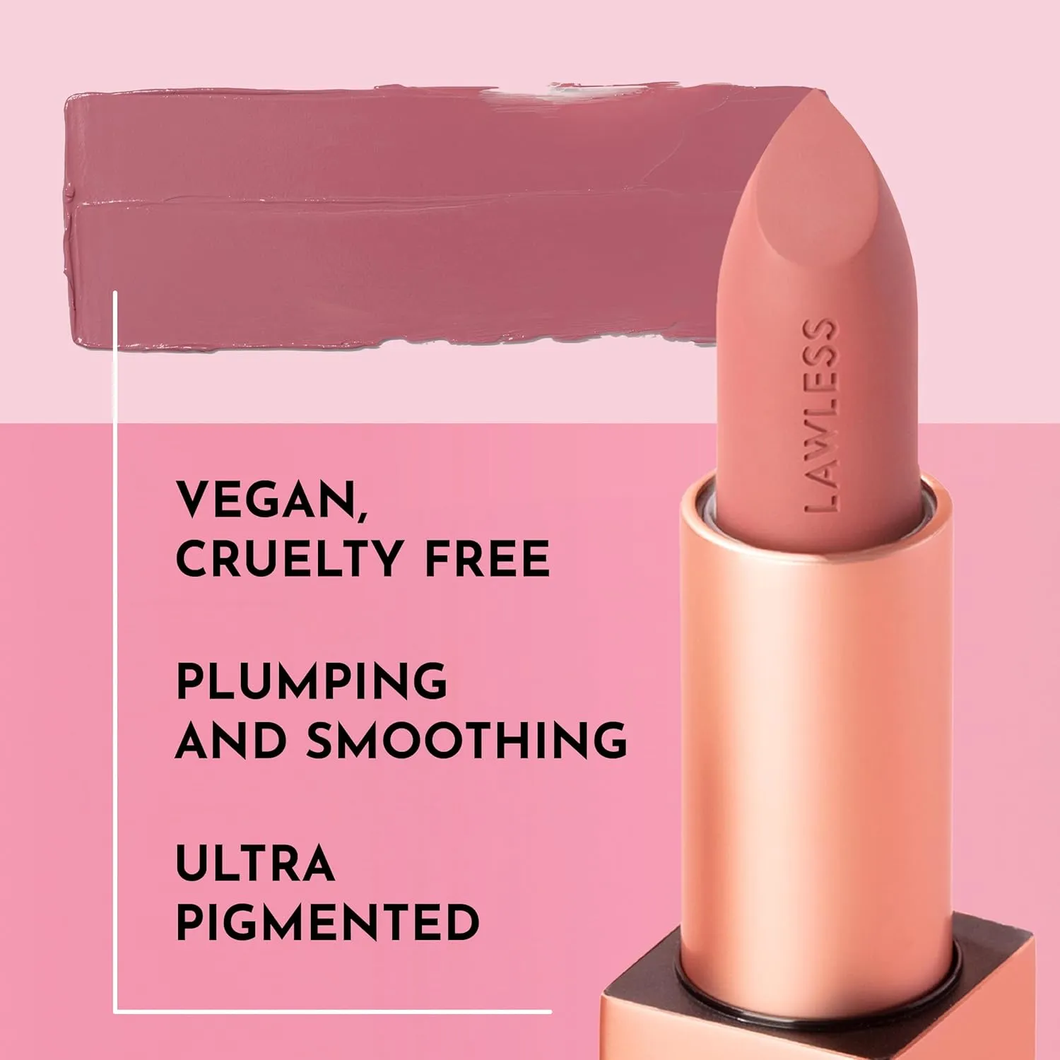 Forget the Filler Lip-Plumping Line-Smoothing Satin Cream Lipstick, Femme, Pink, 0.1 Ounce
