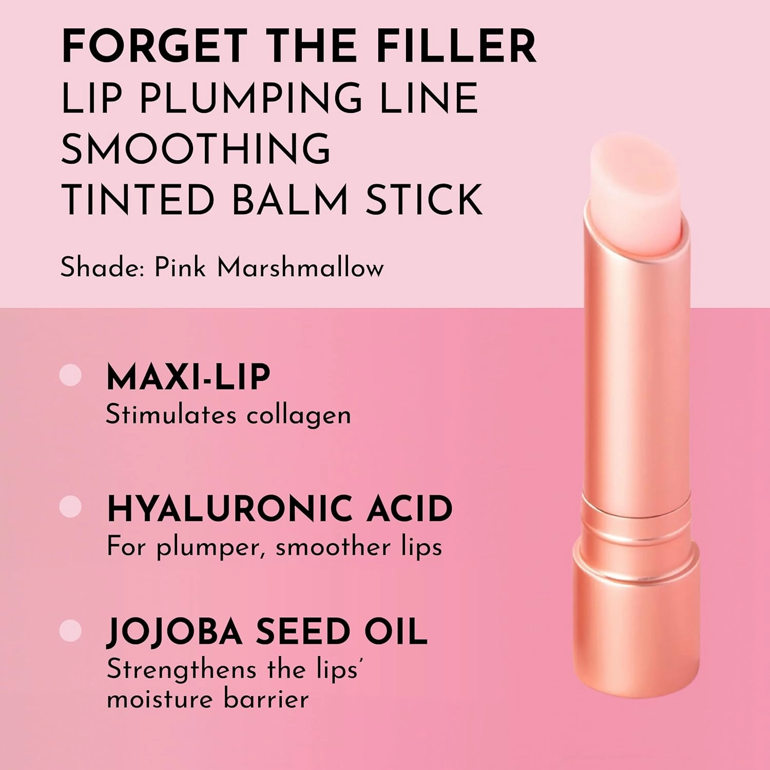 Forget the Filler Lip Plumping Line Smoothing Tinted Balm, Pink Marshmallow, 0.09 Ounce