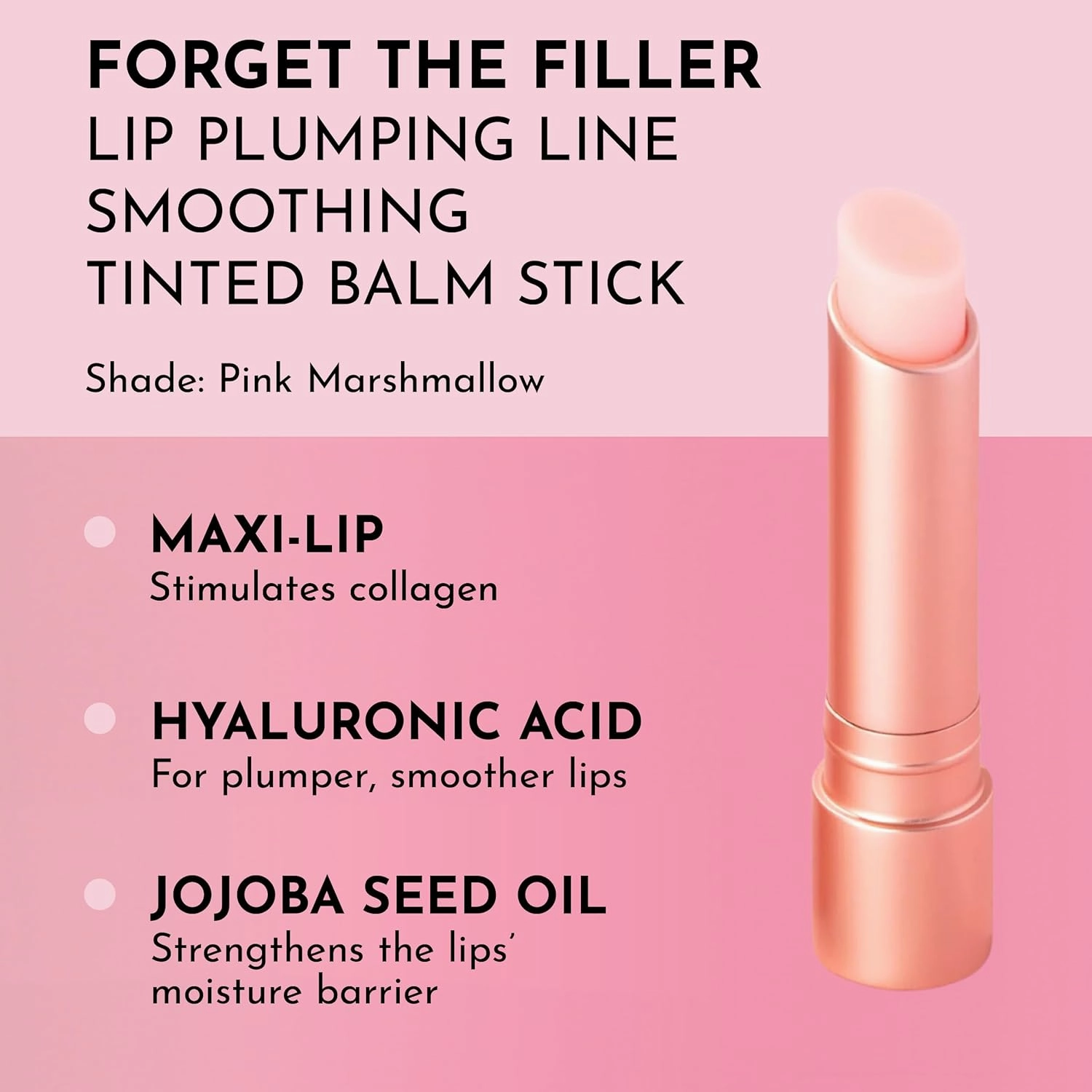 Forget the Filler Lip Plumping Line Smoothing Tinted Balm, Pink Marshmallow, 0.09 Ounce