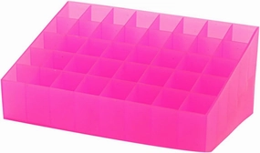 FRCOLOR Lip Gloss Holder 40 Box Clear Plastic Organizer Bins Liquid Lipstick Clear Lip Gloss Lipstick Display Stand Plastic Lip Gloss Rack Pink Storage Canister Lipstick Storage Case