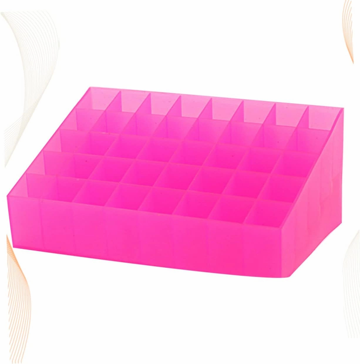 FRCOLOR Lip Gloss Holder 40 Box Clear Plastic Organizer Bins Liquid Lipstick Clear Lip Gloss Lipstick Display Stand Plastic Lip Gloss Rack Pink Storage Canister Lipstick Storage Case