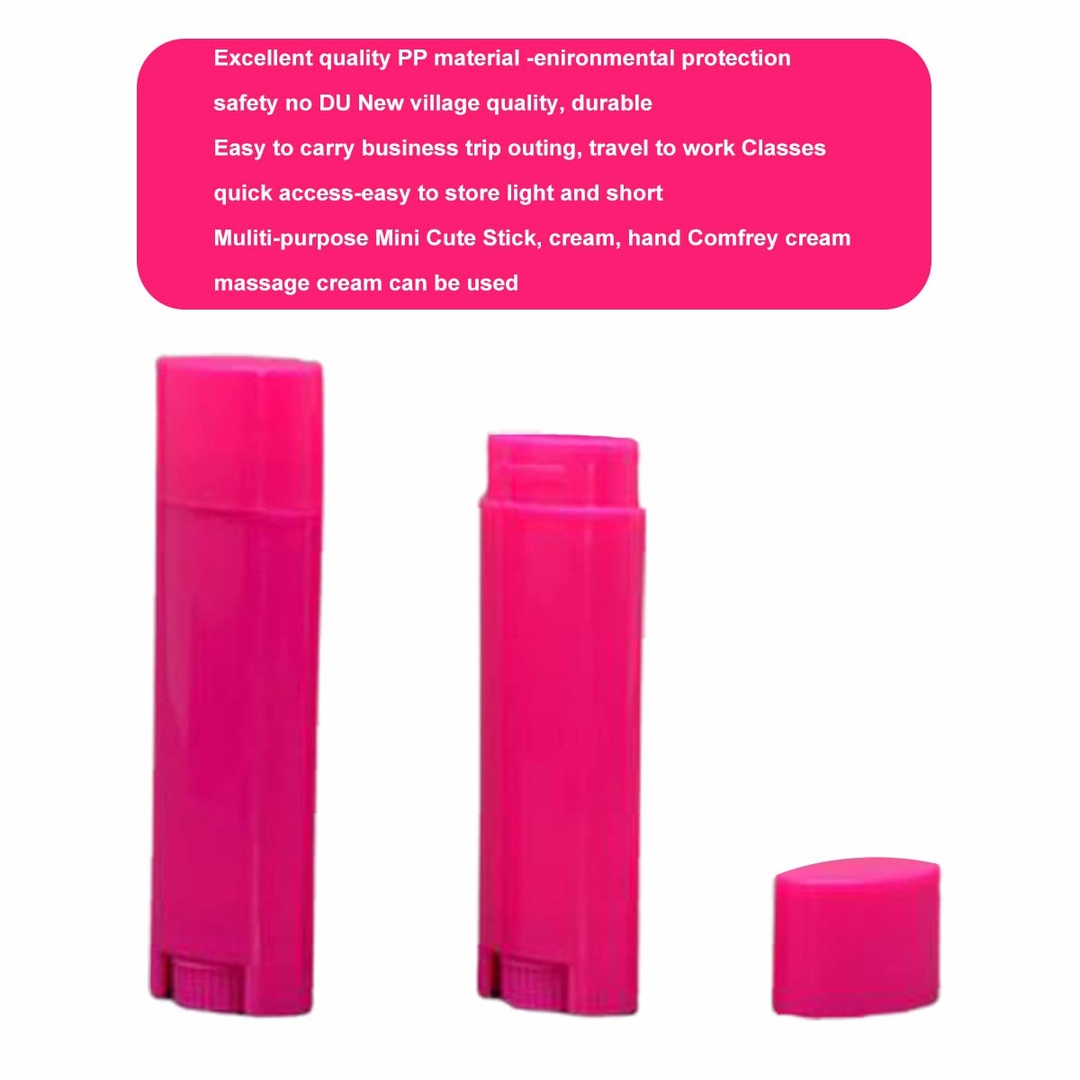 FZBNSRKO 5ml 50Pcs Empty Oval Deodorant Lip balm Tubes Containers Twist-up Refillable Containers for Lipstick,Chapstick,Homemade Lip balm,DIY Deodorants(Hot Pink)
