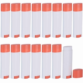 FZBNSRKO 5ml 50Pcs Empty Oval Deodorant Lip balm Tubes Containers Twist-up Refillable Containers for Lipstick,Chapstick,Homemade Lip balm,DIY Deodorants(Pink White)