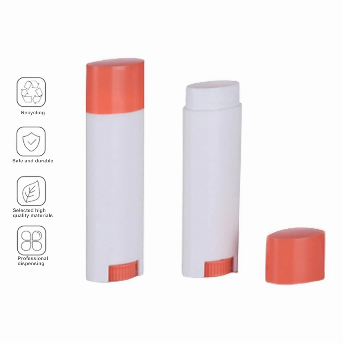FZBNSRKO 5ml 50Pcs Empty Oval Deodorant Lip balm Tubes Containers Twist-up Refillable Containers for Lipstick,Chapstick,Homemade Lip balm,DIY Deodorants(Pink White)