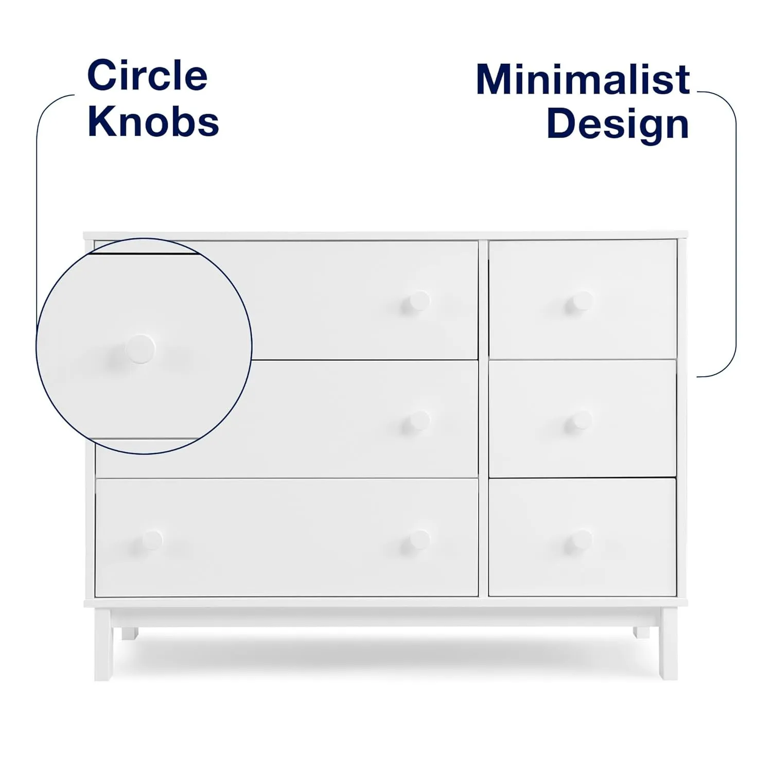 GAP babyGap Legacy 6 Drawer Dresser with Interlocking Drawers - Greenguard Gold Certified, Bianca White