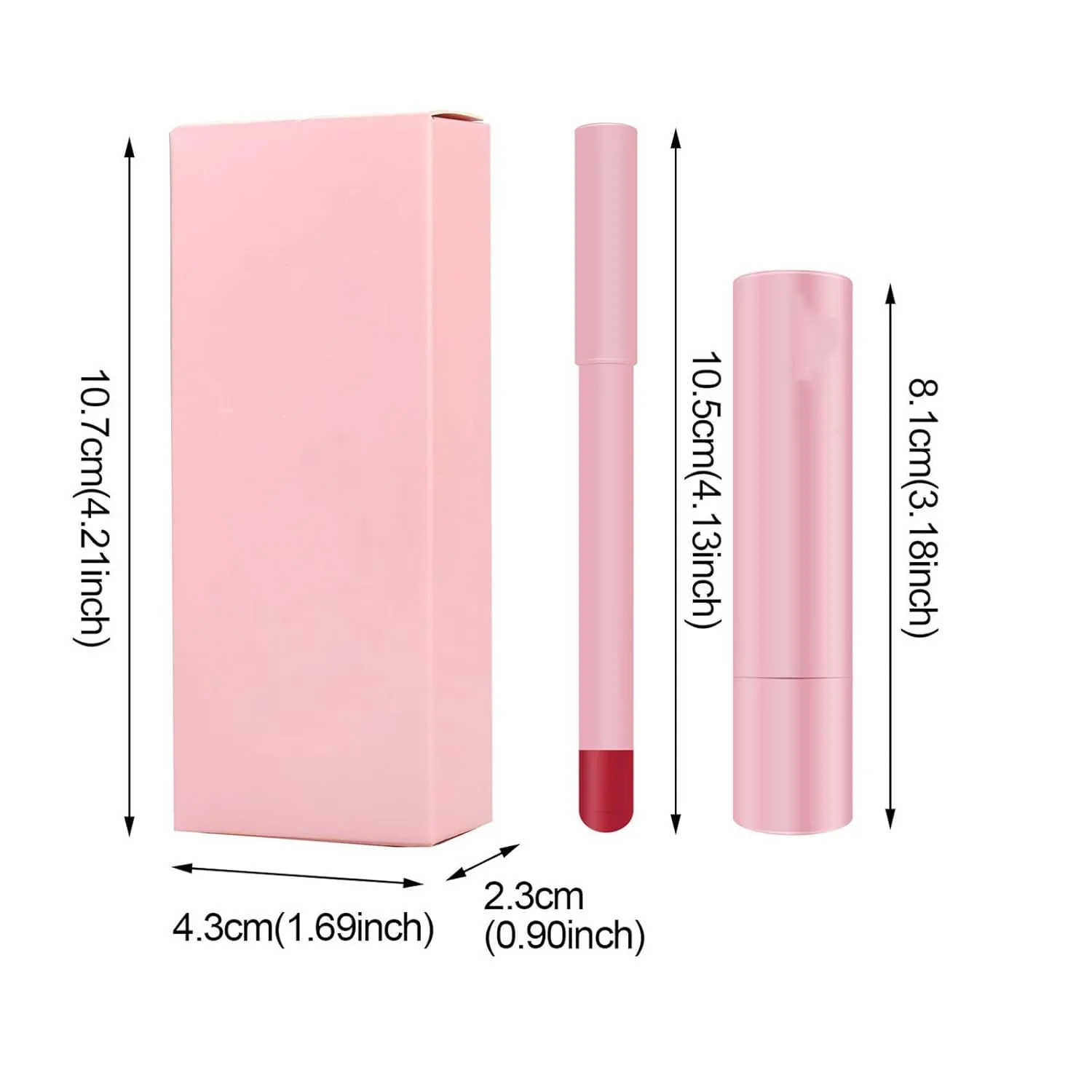 Genli Lifter Glaze Oil Balm, Genli Pink Drip Lipstick, Lifter Glaze Oil Balm, Two-in-One Set Lip Line, Waterproof Matte Lipstick Lipstick Set (8 colors)