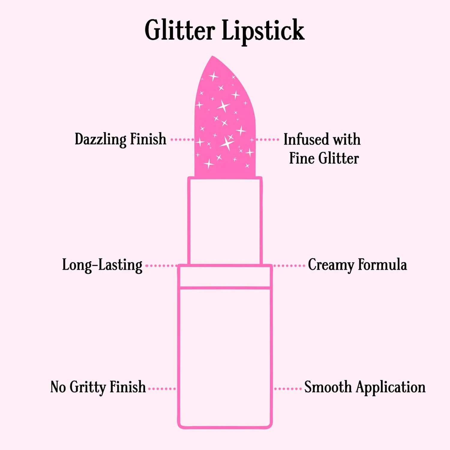 Gerard Cosmetics Glitter Lipstick (Cupid), Hot Pink Lipstick with Sparkling Metallic Glitter, Long Lasting, Smooth Formula, Highly Pigmented Opaque Color, Cruelty Free & Made in USA