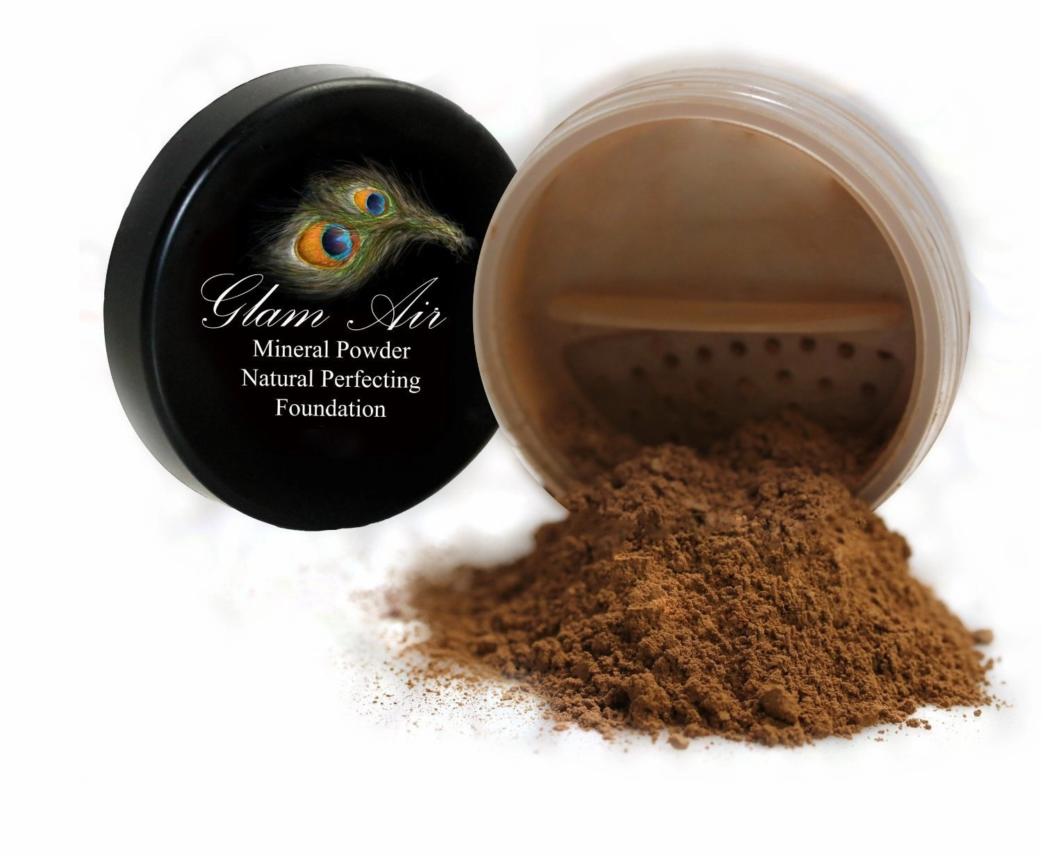 Glam Air Airbrush Makeup Water Based Foundation Choose Matte or Satin Finish for Flawless Looking Skin (0.25oz Bottles) (MEDIUM/DARK MINERAL LOOSE FOUNDATION)