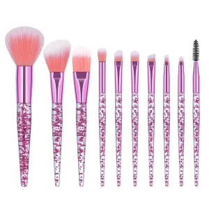Glitter Eye Brush Lip Brushes Cute Crystal Bling Sets Set Makeup Dazzled For Face Eyeshadow Makeup Brush Foundation (Color : Pink, Size : One Size)