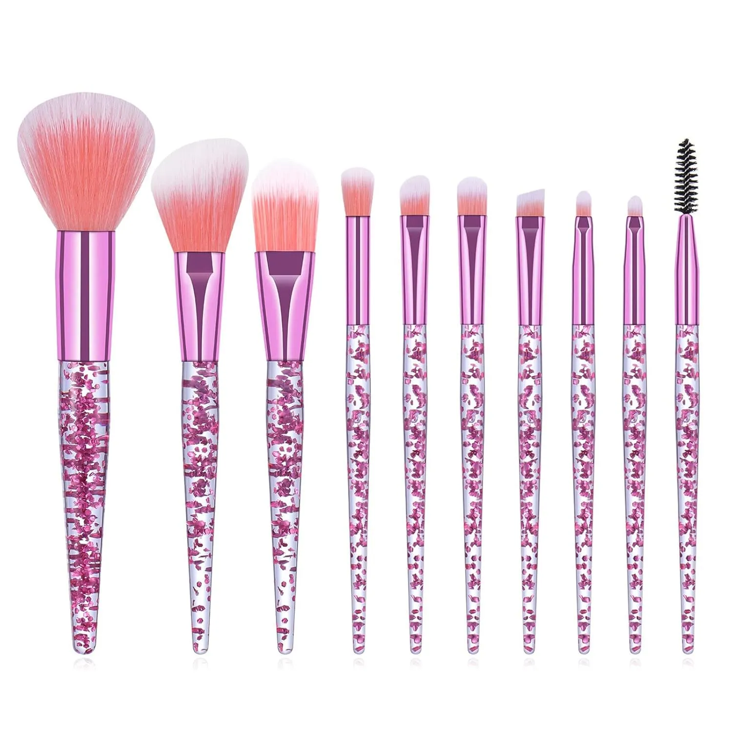 Glitter Eye Brush Lip Brushes Cute Crystal Bling Sets Set Makeup Dazzled For Face Eyeshadow Makeup Brush Foundation (Color : Pink, Size : One Size)
