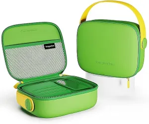 Green Makeup Case – Macaron Color Hard Shell Cosmetic Travel Case with Compartments, Waterproof & Durable, Portable Organizer for Make up, Skincare, and Accessories (Mint Green)