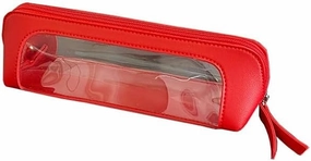 Hand makeup bag, brow pencil bag, lipstick makeup brush storage bag, portable bag (red)
