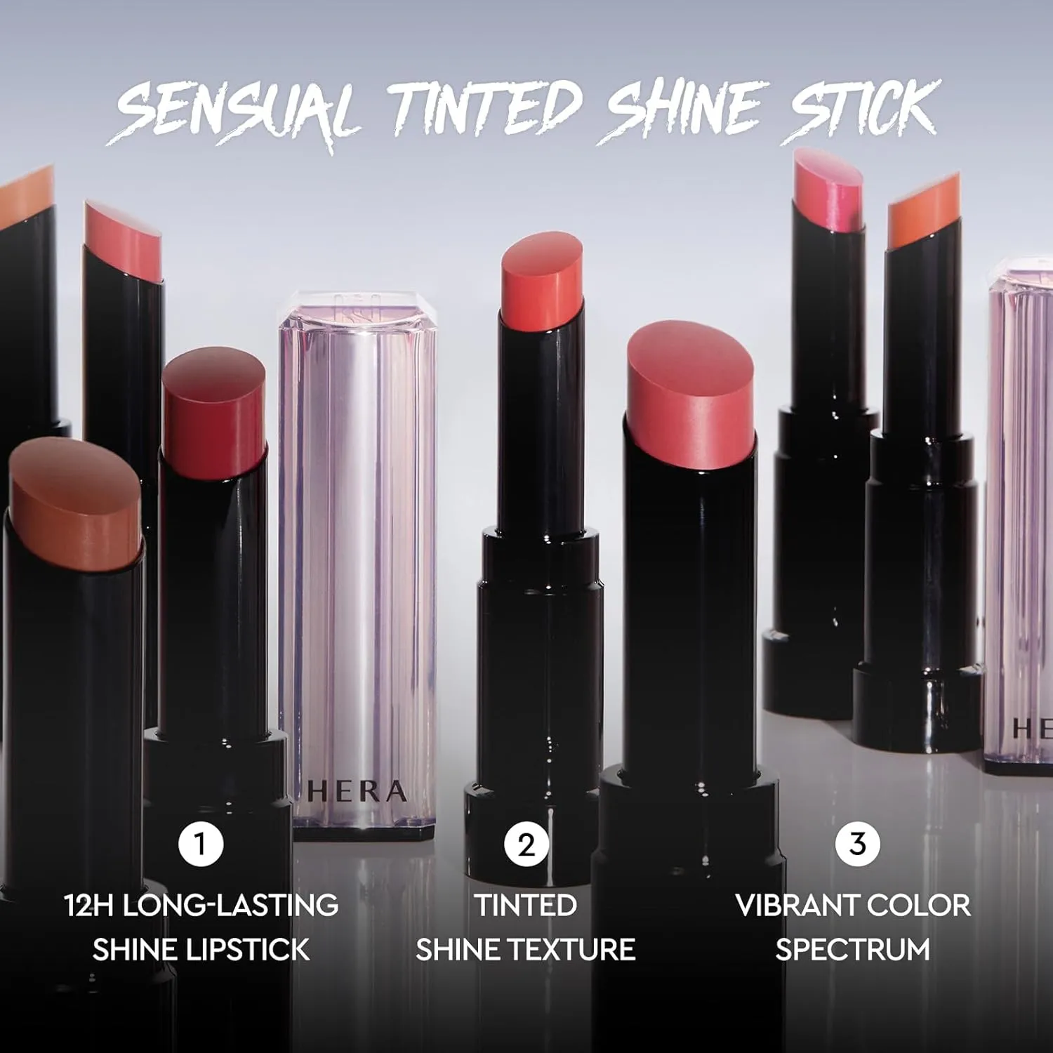 HERA SENSUAL TINTED SHINE STICK 3.5g #297 ORANGE SCOTCH | 12HR Long-lasting Lipstick, Sheer & Buildable Lip Tint Stain, Hydrating Formula with Vitamin E, Smooth Finish and Luxurious Korean Makeup