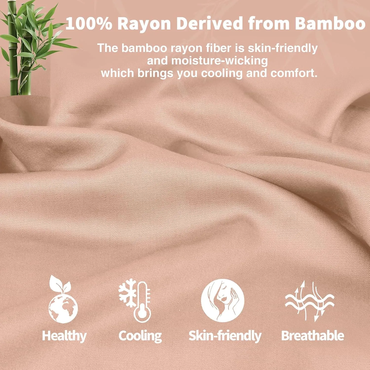 Homiest 100% Viscose Derived from Bamboo Fabric by The Yard - 98 Inch Wide Blush Pink Soft & Cooling Cloth, Silky Lining for Wedding Dress, Clothing Making, DIY Crafts (2 Yards)