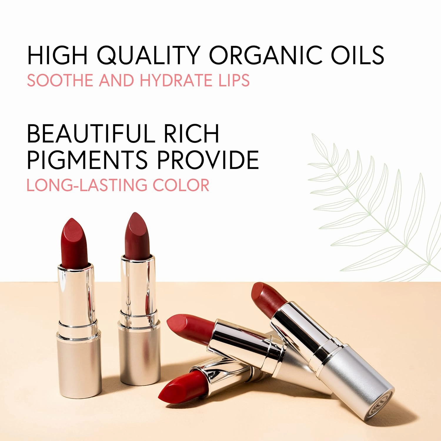 Honeybee Gardens Truly Natural Long Lasting Lipstick, Romance, Medium Neutral Mauve with Red Undertones, Naturally Hydrating & Nourishing, Vegan, Gluten-Free & Cruelty-Free, 0.13 oz / 3.8 g
