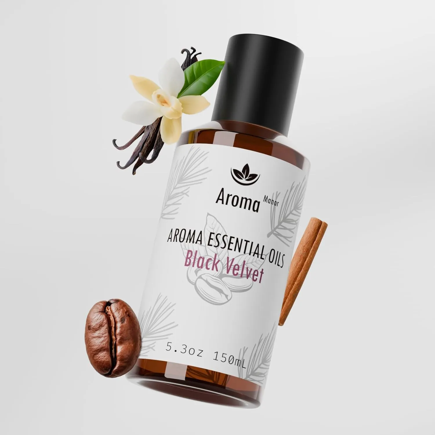 Hotel Fragrance Oil - Black Velvet Essential Oils for Scent Diffuser - Black Coffee, Caramel, Cinnamon, Vanilla, Patchouli - Home Luxury Scents Aroma Fragrance for Home, Office